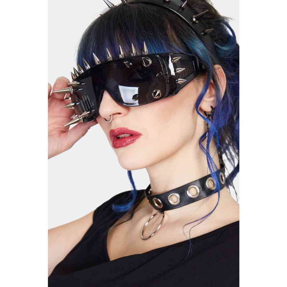Jawbreaker - Studded Oversized Zonnebril - Zwart